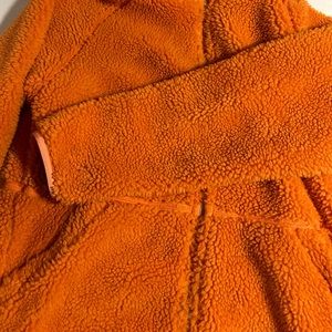Neon orange sherpa oversized hooded coat - Yellow The Label
